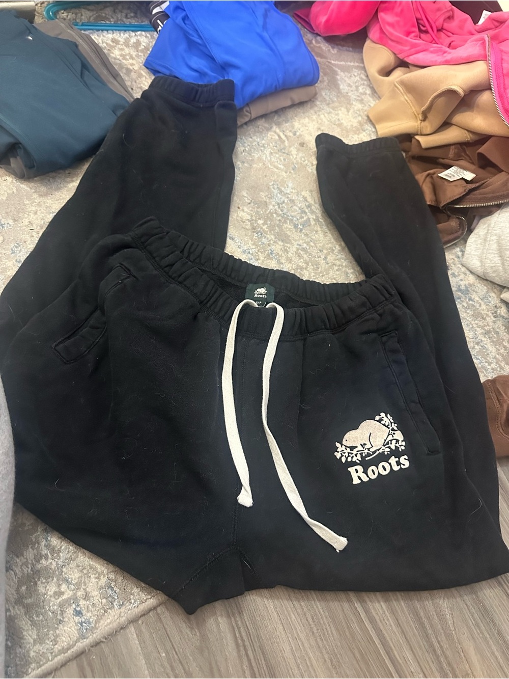 Roots woman Black Sweatpants with Drawstring